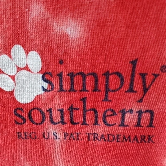 Simply Southern Red and Blue Tie-Dye Short Sleeve Tee Dog Rescue shirt Small - Picture 2 of 7